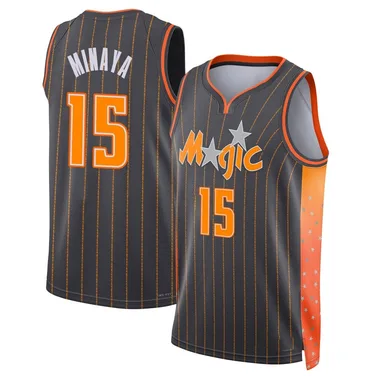 Anthracite Justin Minaya Men's Swingman Orlando Magic 2021/22 City Edition Jersey