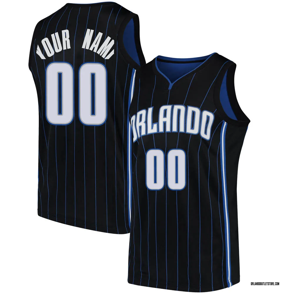 Black Custom Men's Swingman Orlando Magic Jersey - Statement Edition