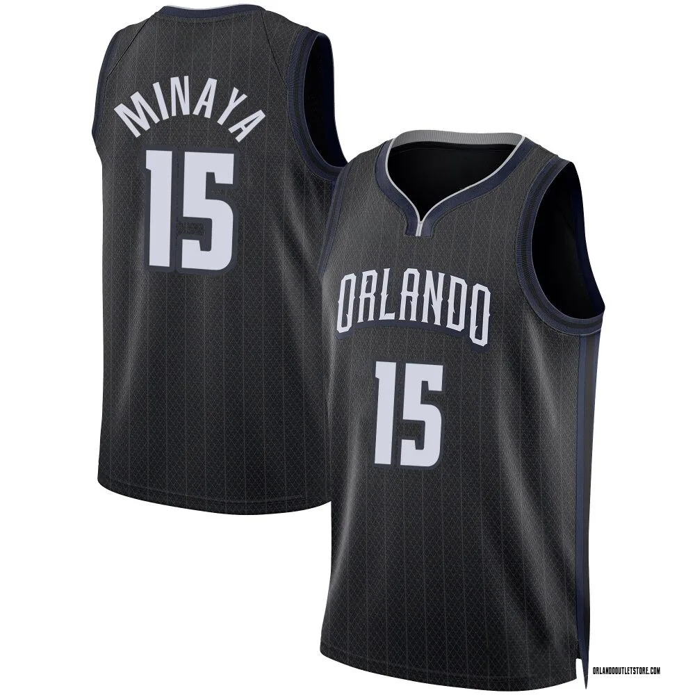 Black Justin Minaya Men's Swingman Orlando Magic 2022/23 City Edition Jersey