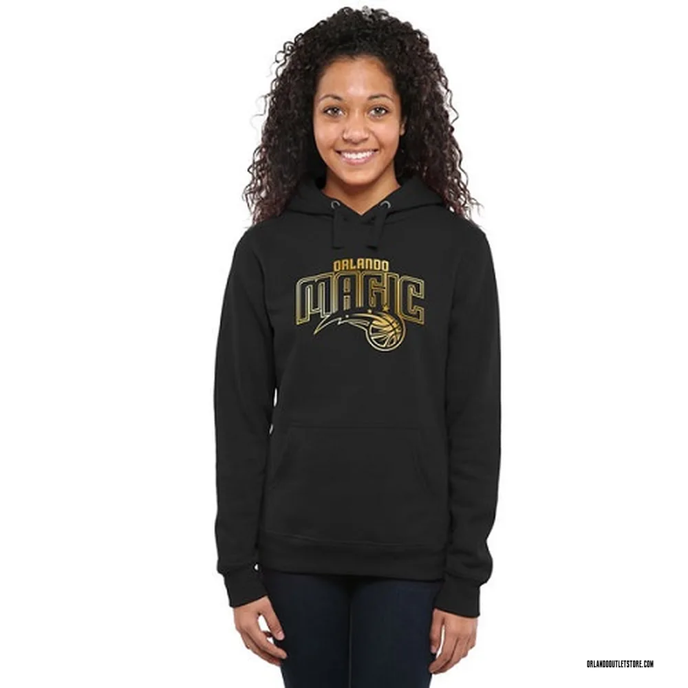 Gold Women's Orlando Magic Collection Ladies Pullover Hoodie - Black