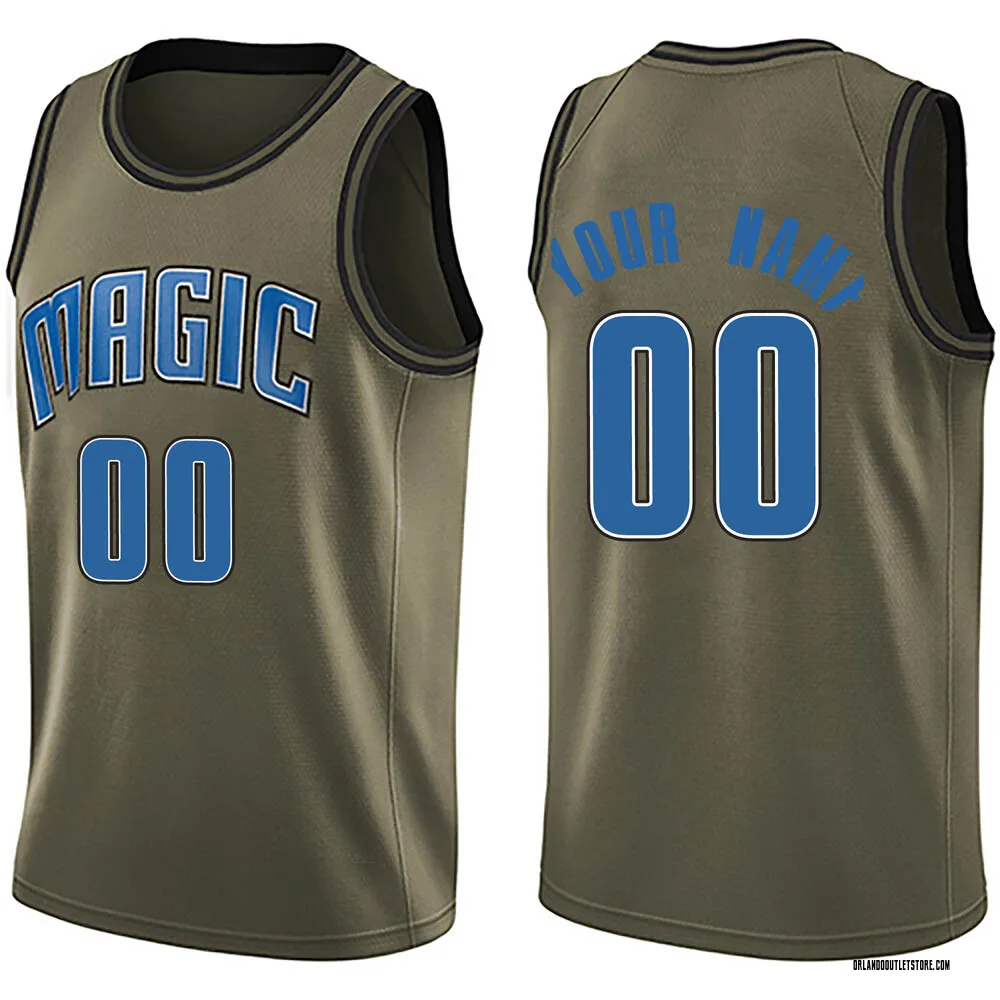 Green Custom Youth Swingman Orlando Magic Salute to Service Jersey