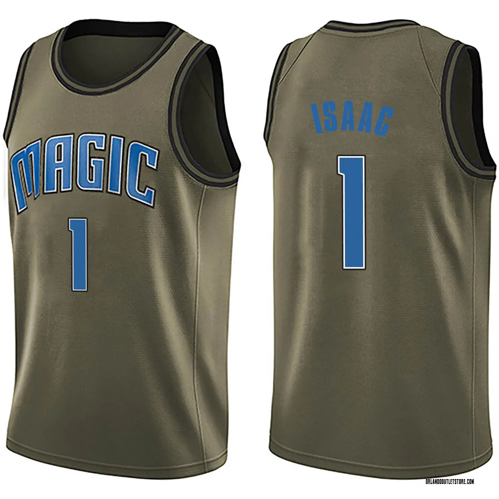 Green Jonathan Isaac Youth Swingman Orlando Magic Salute to Service Jersey