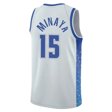 Justin Minaya Men's Swingman Orlando Magic Silver 2025/26 City Edition Jersey